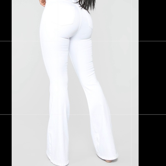White flare leg fashion nova pants. - Picture 1 of 4